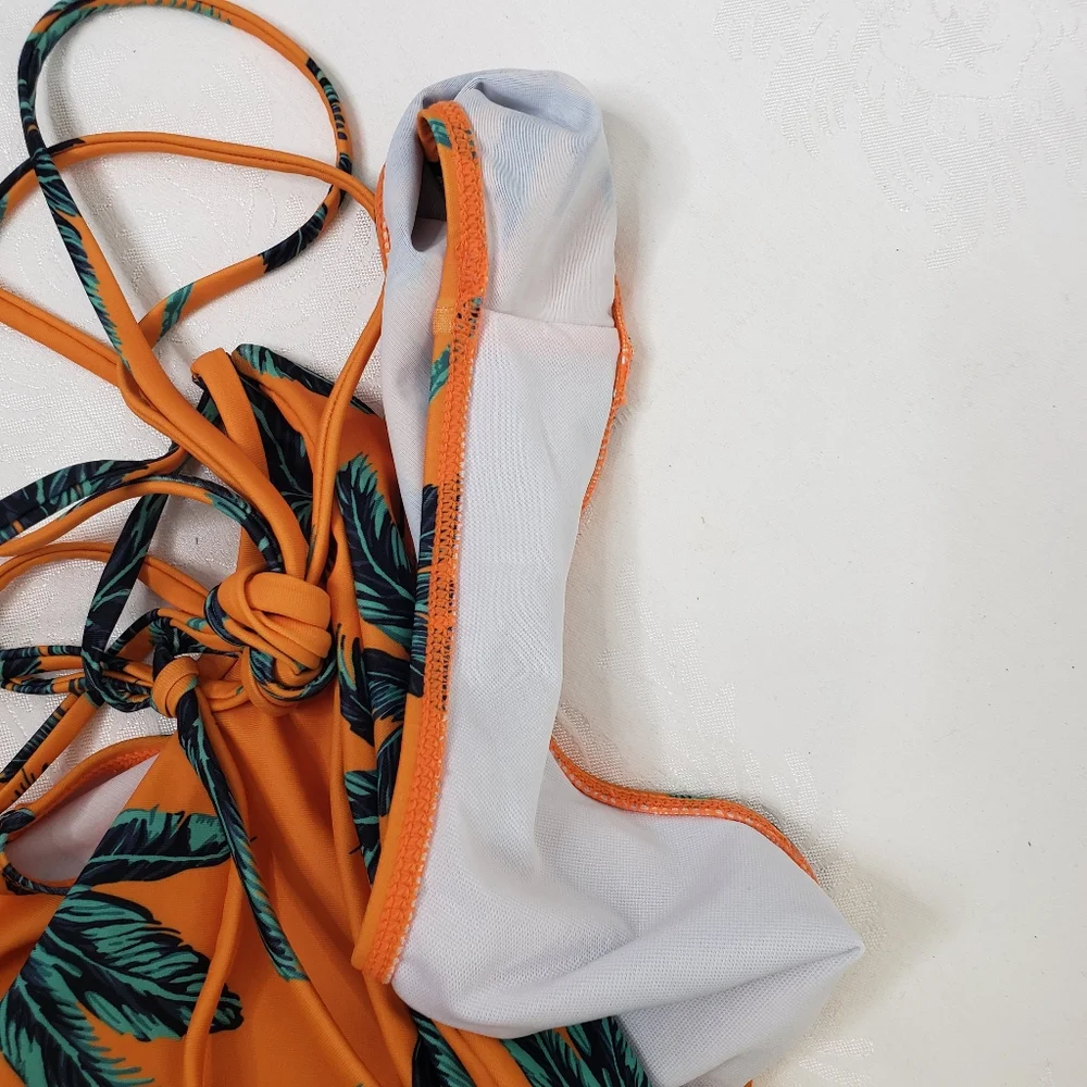 SHEIN HALTER TIE ONE-PIECE SWIMSUIT SIZE LARGE